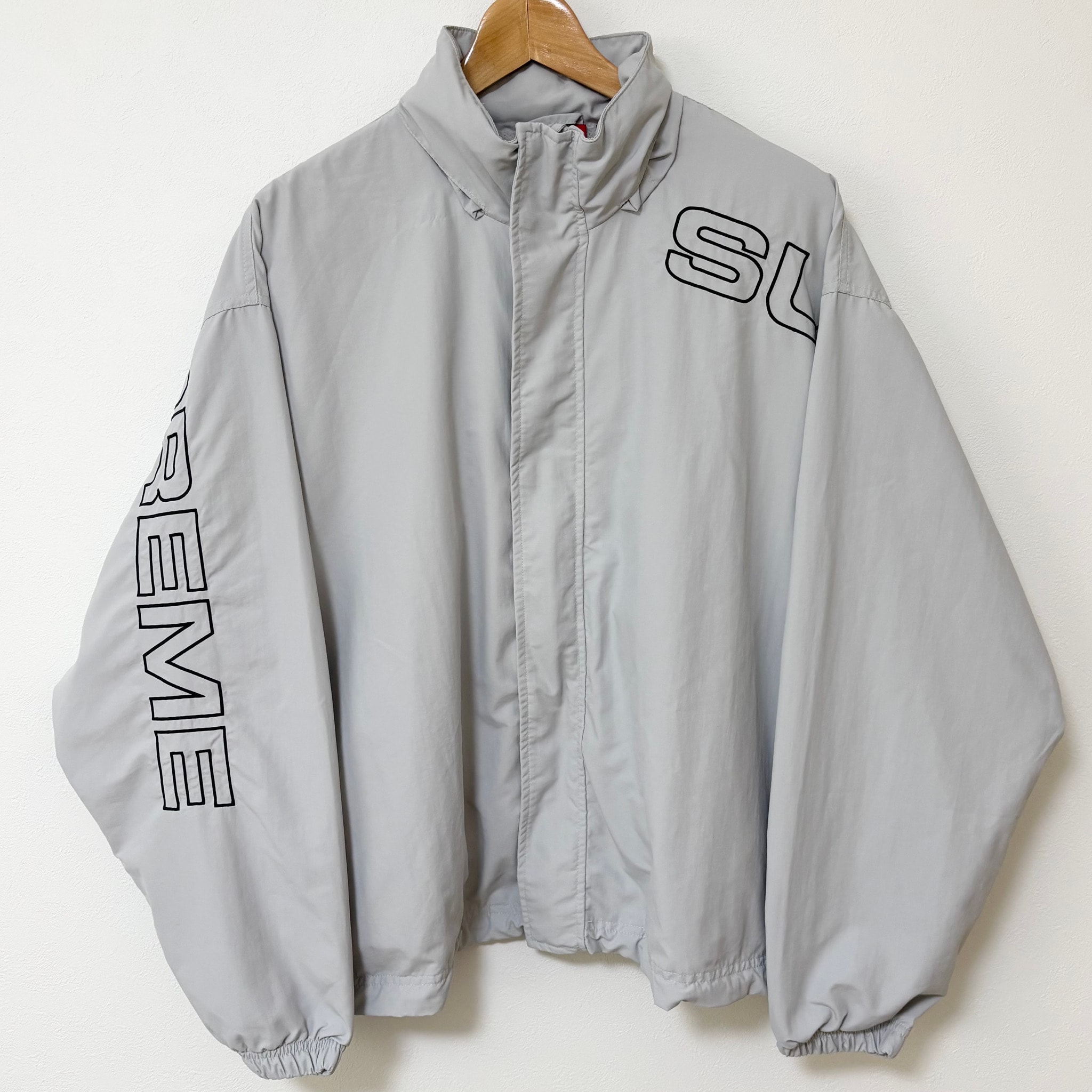 Supreme Spellout Embroidered Track Jacket "Grey"