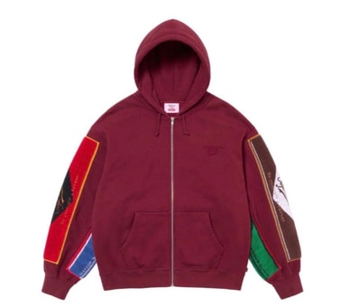 Supreme x Martine Rose Towel Zip Up Hooded Sweatshirt "Cardinal"