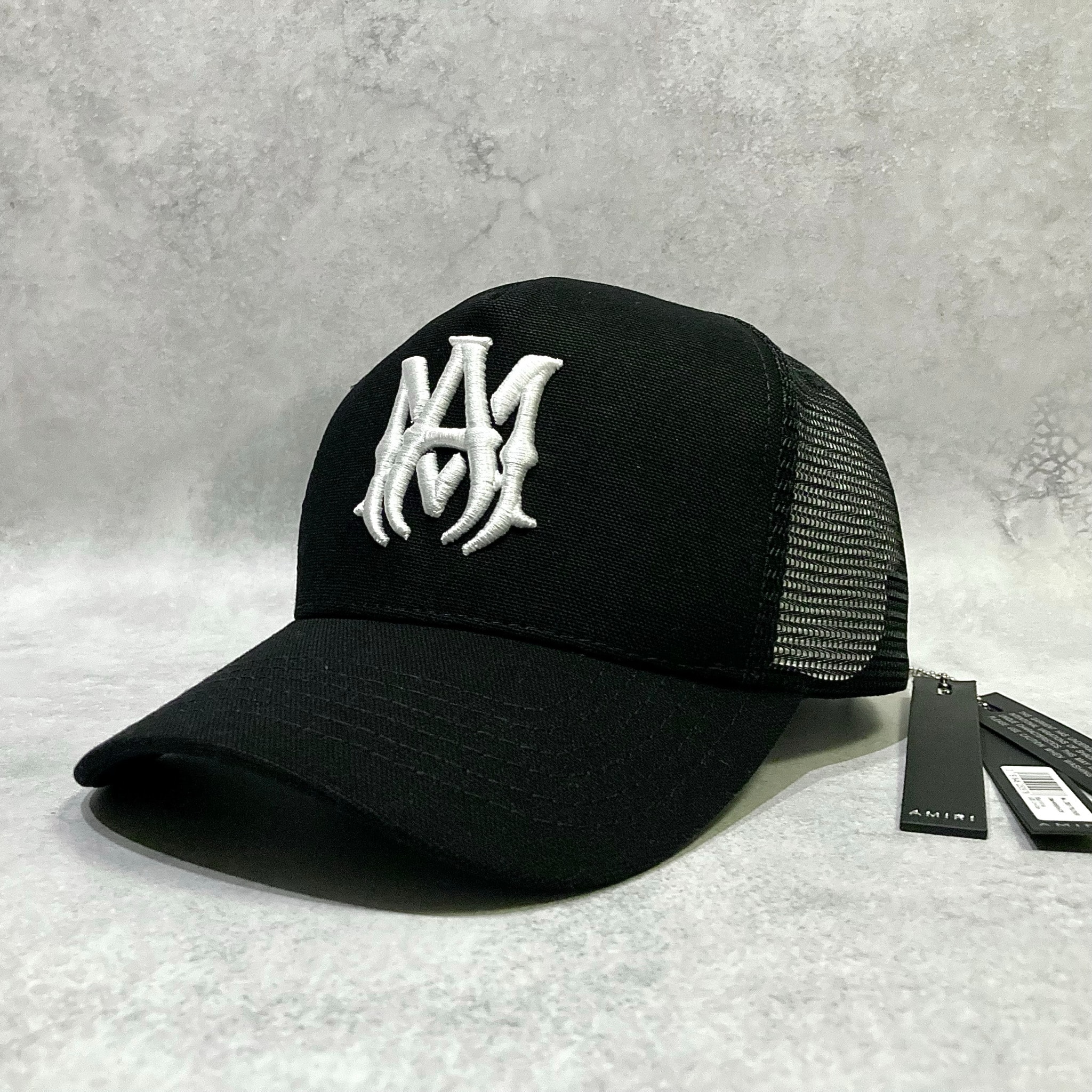 AMIRI MA Logo Trucker Hat "BLACK/WHITE"