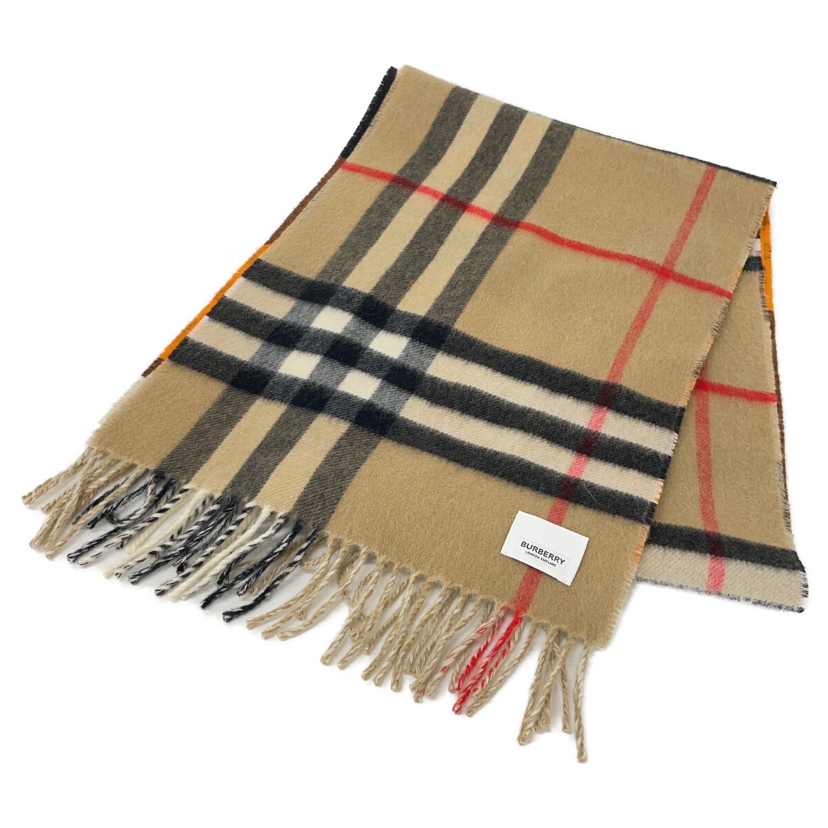 バーバリー チェック リバーシブル フリンジ