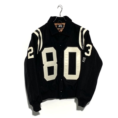 80 wool Varsity Jacket Black