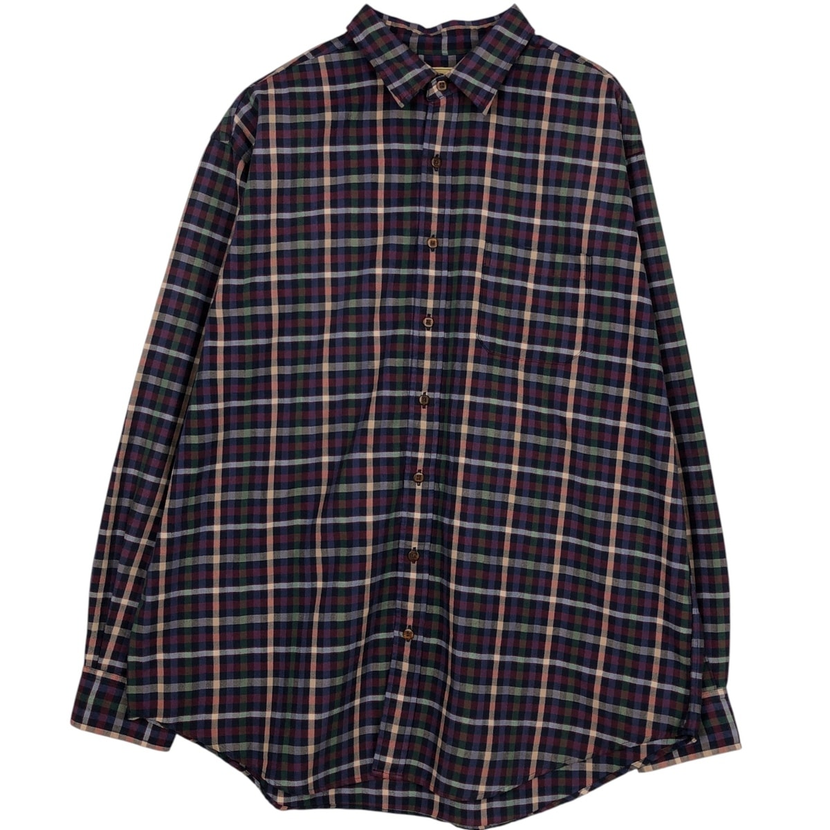 古着 ~90年代 エルエルビーン L.L.Bean チェック柄 長袖 コットンチェックシャツ メンズXL相当 ヴィンテージ/eaa662832