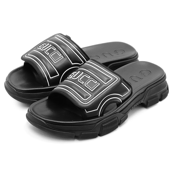 未使用に近い】新品同様 グッチ スライド サンダル メンズ