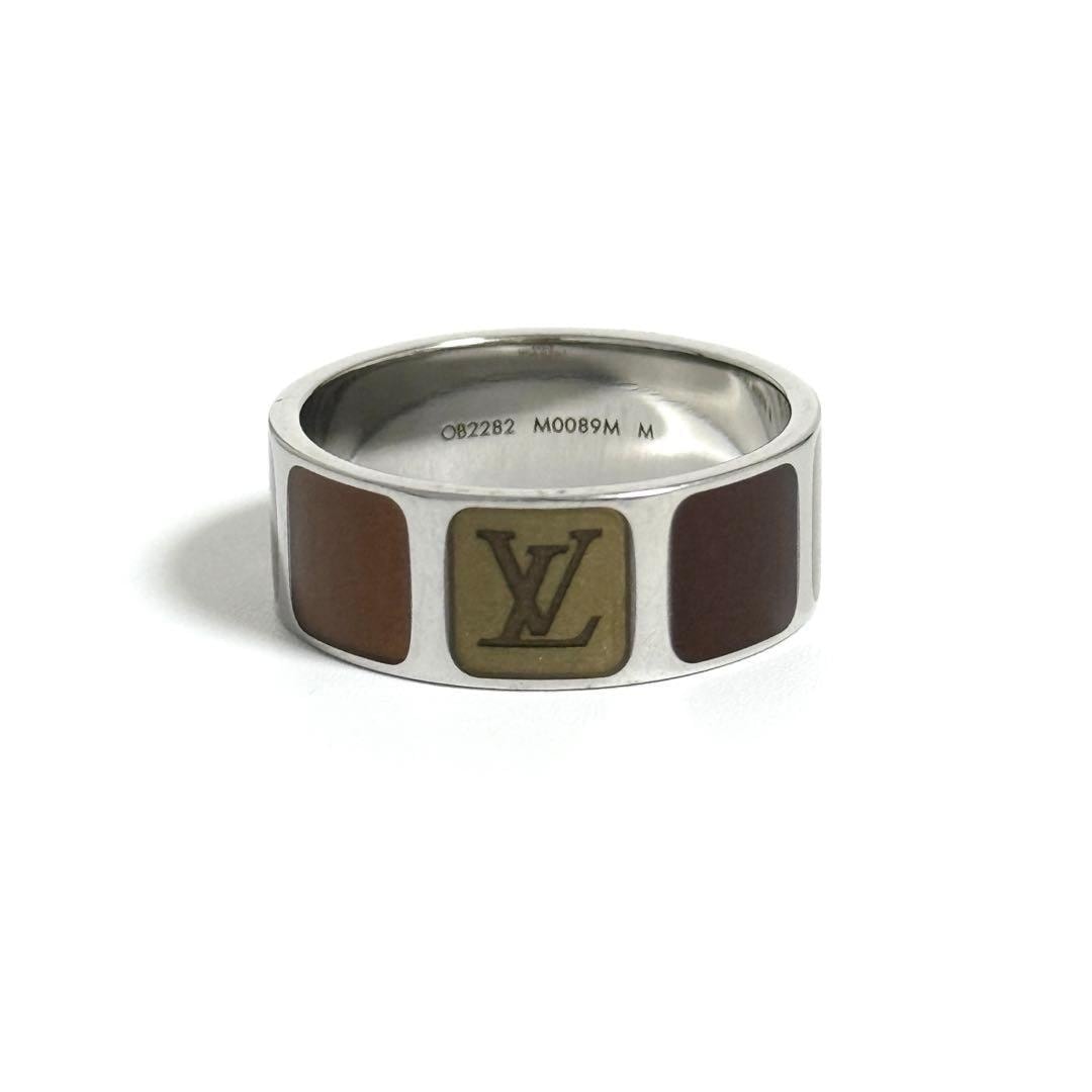 【20号】ルイヴィトン メンズ リング LV シェイズ ワイド ブラウン 指輪