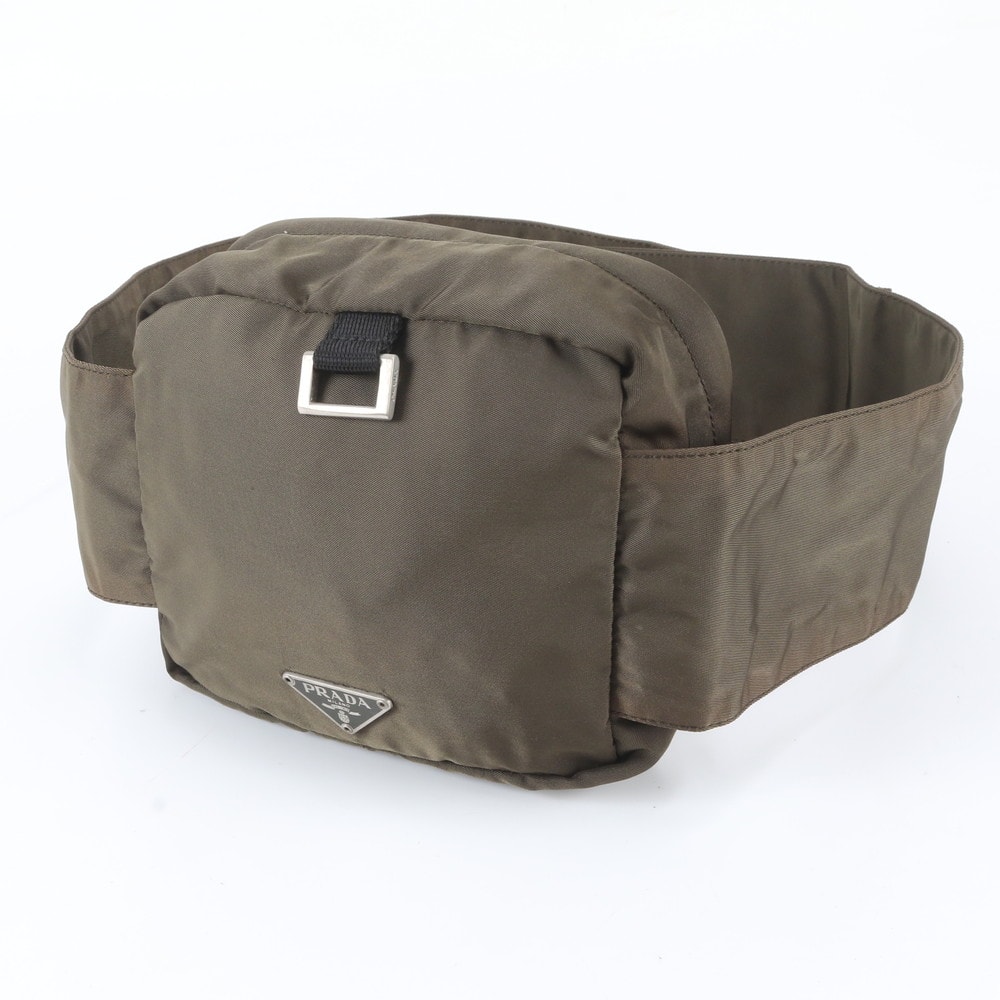 ■美品 プラダ テスート ナイロントライアングルロゴウエスト バッグ
