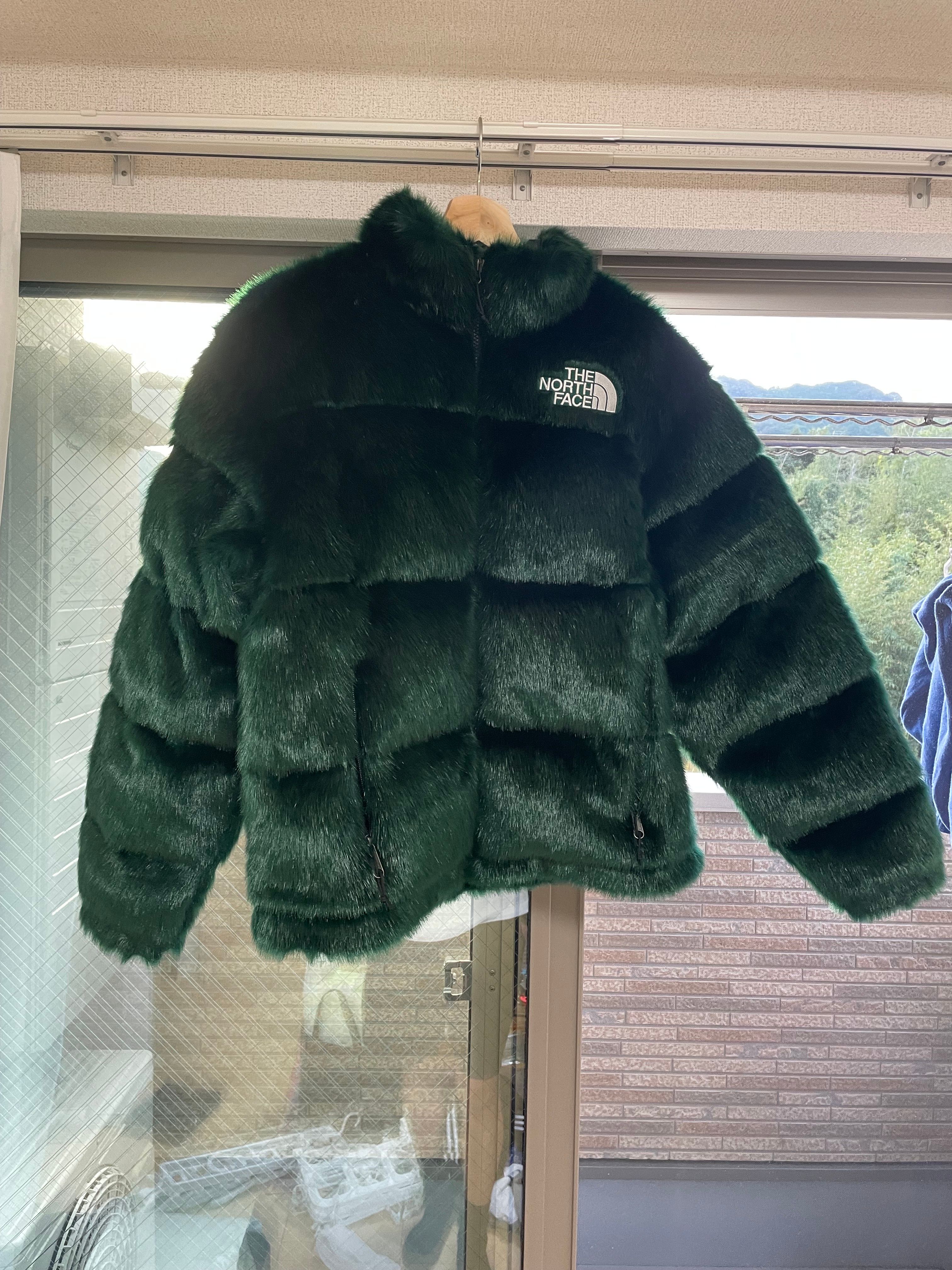 Supreme x The North Face Faux Fur Nuptse Jacket "Green"