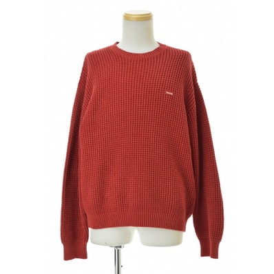 Supreme Washed Small Box Waffle Sweater "Red"