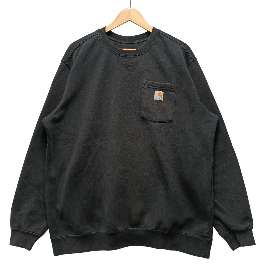 CARHARTT カーハート Crewneck Pocket Sweatshirt ポケット付き スウェット ブラック サイズ XL 正規品 / 54747