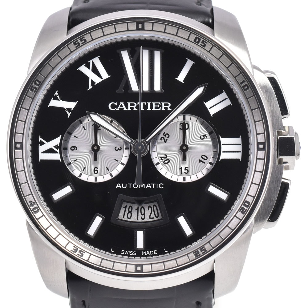 カルティエ CARTIER W7100060 カリブル ドゥ カルティエ ダイバー ブラック 自動巻き メンズ 美品 内箱・保証書付き D#147194 腕時計