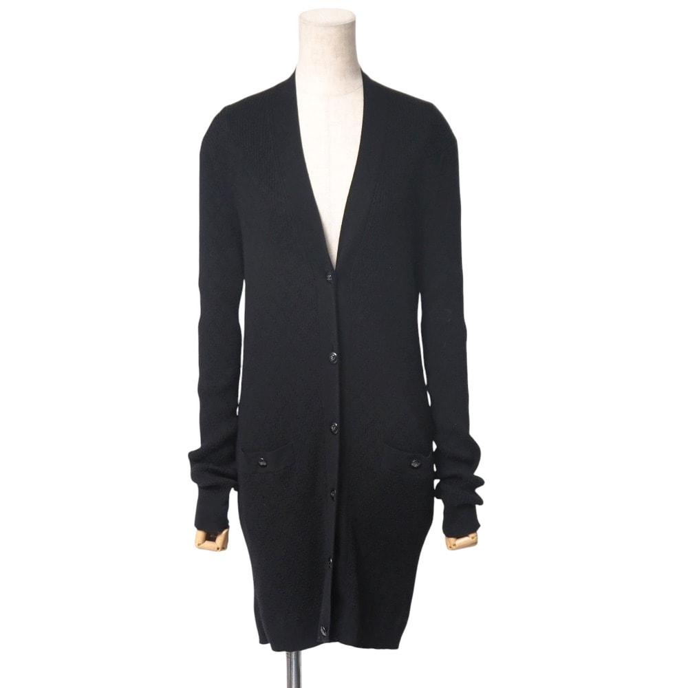 CHANEL シャネル ニット サイズ38 ロングニットカーディガン P45654 CC ココマーク ロゴボタン【おすすめ】 イタリア製 ブランド古着【中古】20250630/RA5318