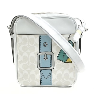 コーチ COACH 斜め掛けショルダーバッグ レザー ホワイト ユニセックス【中古】 h30479k