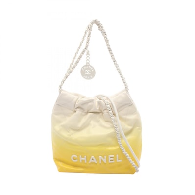シャネル CHANEL CHANEL 22 ミニ 2WAY ホワイト金具 ショルダーバッグ バッグ レザー レディース アイボリー系 / イエロー系 AS3980 【中古】