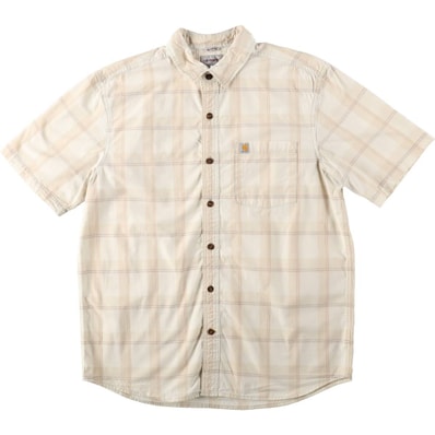 古着 カーハート Carhartt RELAXED FIT チェック柄 半袖 ワークシャツ メンズL相当/eaa665176