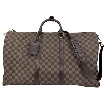 LOUIS VUITTON ルイヴィトン ボストンバッグ キーポルバンドリエール55 旅行バッグ トラベルバッグ 肩掛け 斜め掛け ショルダーバッグ N41414 ダミエキャンバス ブラウン 茶 ゴールド金具 ユニセックス【中古品】