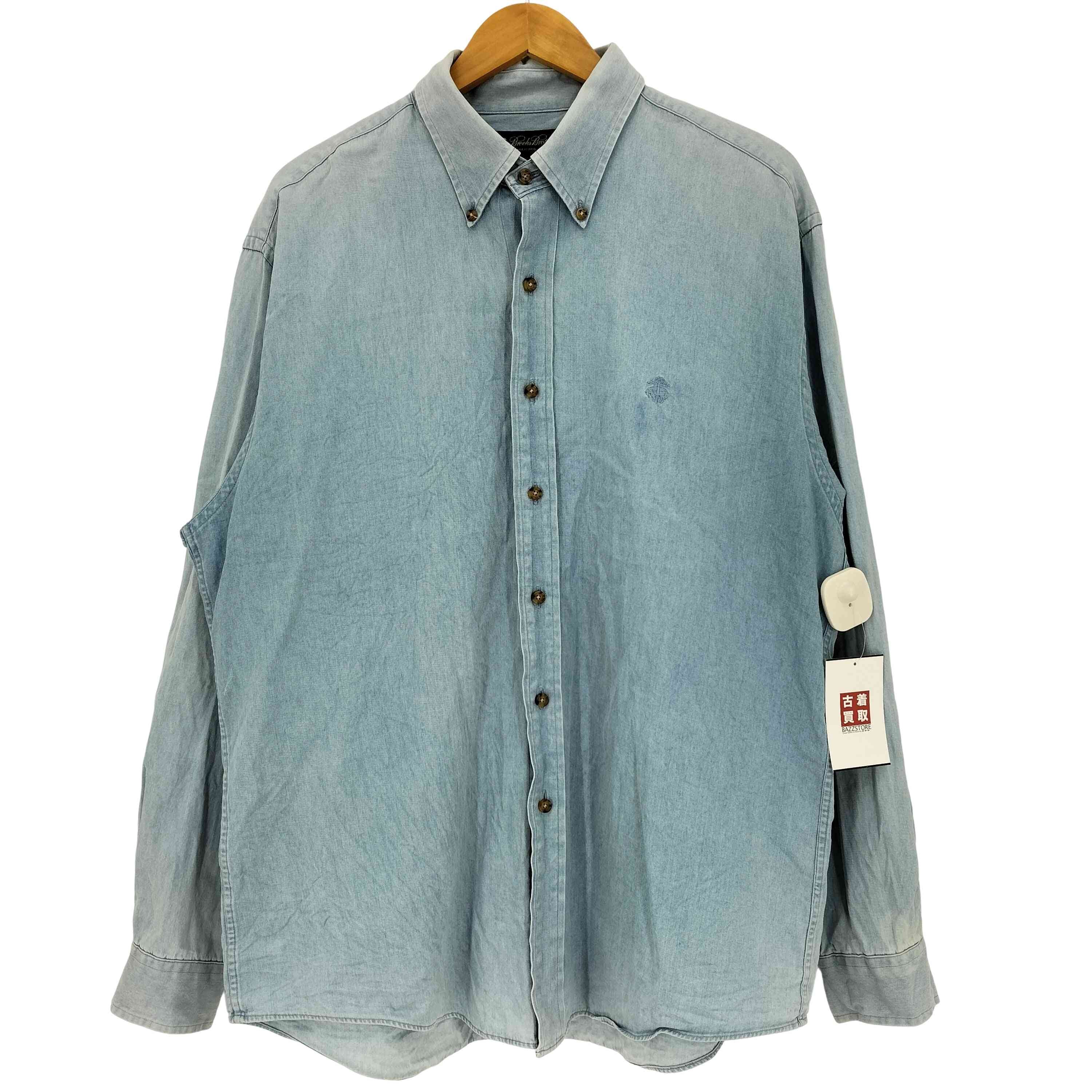香港製 ロゴ刺繍 コットン ボタンダウンシャツ【1142131220656】