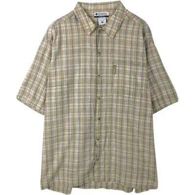 古着 00年代 コロンビア Columbia 半袖 コットン チェックシャツ ボックスシャツ メンズL相当/eaa654336