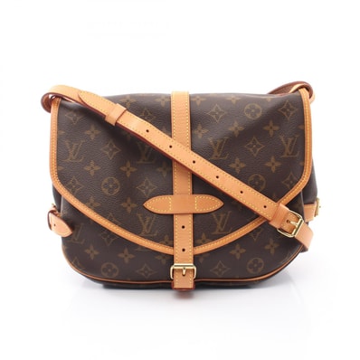 ルイ・ヴィトン LOUIS VUITTON ソミュール30 ショルダーバッグ バッグ PVCコーティングキャンバス レザー モノグラム レディース ブラウン系 M42256 【中古】