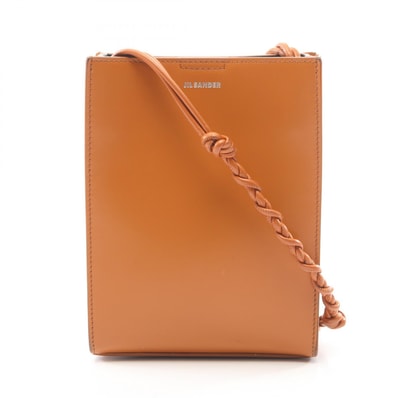 ジルサンダー JIL SANDER TANGLE SMALL タングル スモール ショルダーバッグ バッグ レザー レディース ブラウン系 【中古】