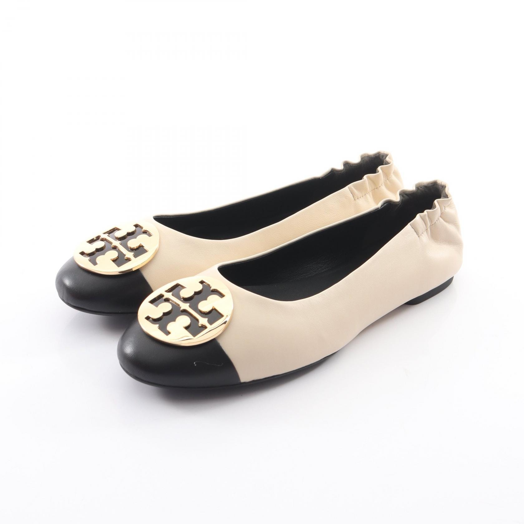 トリーバーチ Tory Burch CLAIRE CAP TOE BALLET クレア キャップトゥ パンプス 靴 レザー レディース アイボリー系 / ブラック系 1483360016 【新品】