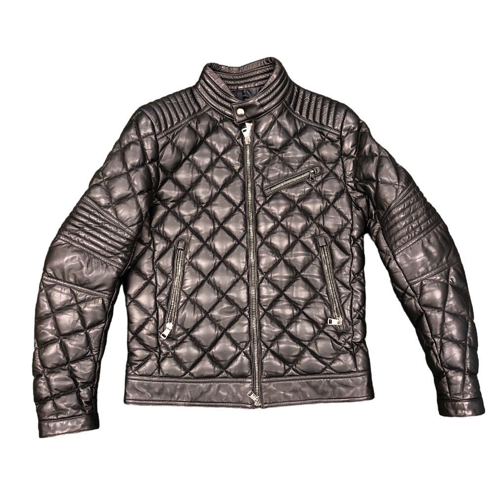 モンクレール MONCLER ライダースジャケット キルティング ブラック