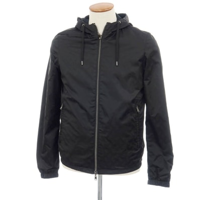 【中古】ヘルノ Herno リバーシブル モノグラム柄ジャカード&ストレッチメッシュ フーデッドブルゾン ブラック【サイズ46】【メンズ】