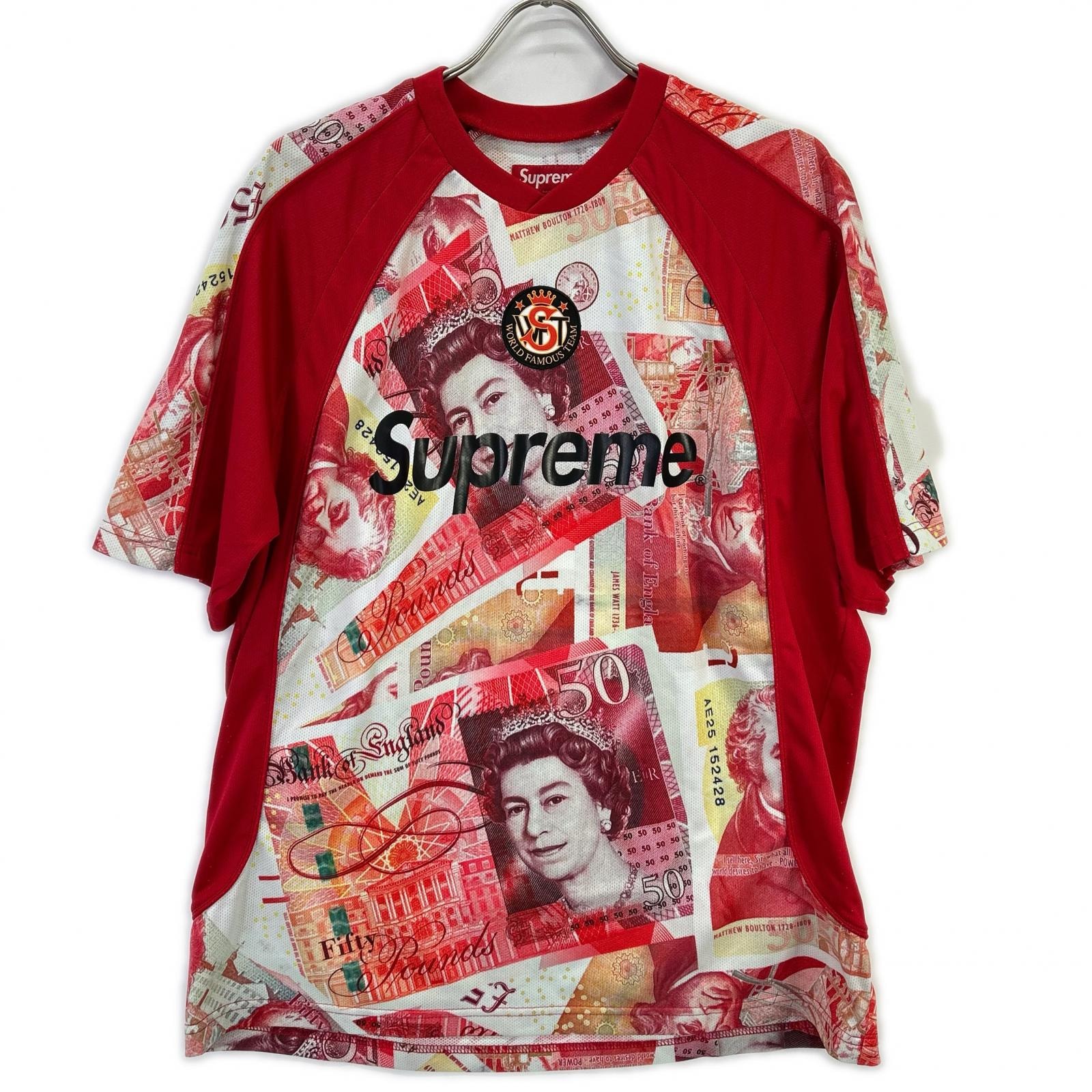 シュプリーム Pounds Soccer Jersey RED L