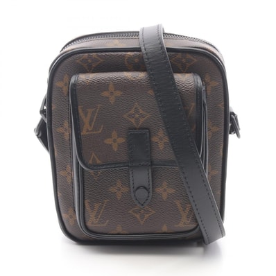 ルイ・ヴィトン LOUIS VUITTON クリストファー ウエアラブル ウォレット モノグラムマカサー ショルダーバッグ バッグ PVCコーティングキャンバス レザー メンズ ブラウン系 / ブラック系 M69404 【中古】