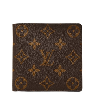ルイ ヴィトン モノグラム ポルトフォイユ マルコ 旧型 二つ折り財布 M61675 ブラウン PVC レザー レディース LOUIS VUITTON 【中古】