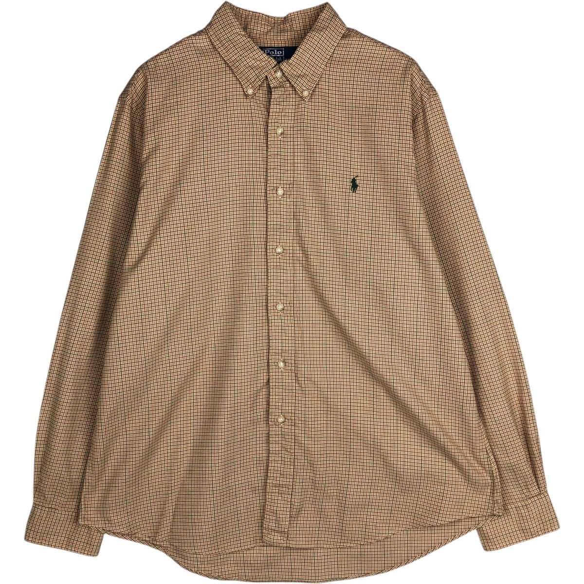 古着 ラルフローレン Ralph Lauren POLO by Ralph Lauren CUSTOM FIT 長袖 ボタンダウンチェックシャツ メンズXL相当/eaa629085