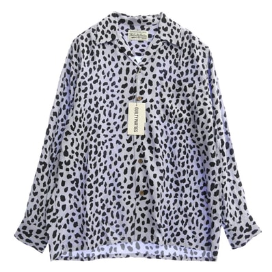 WACKO MARIA ワコマリア 長袖シャツ 21FWE-WMS-HI01 HAWAIIAN SHIRT L/S レオパード ハワイアンシャツ パープル系 S【中古】