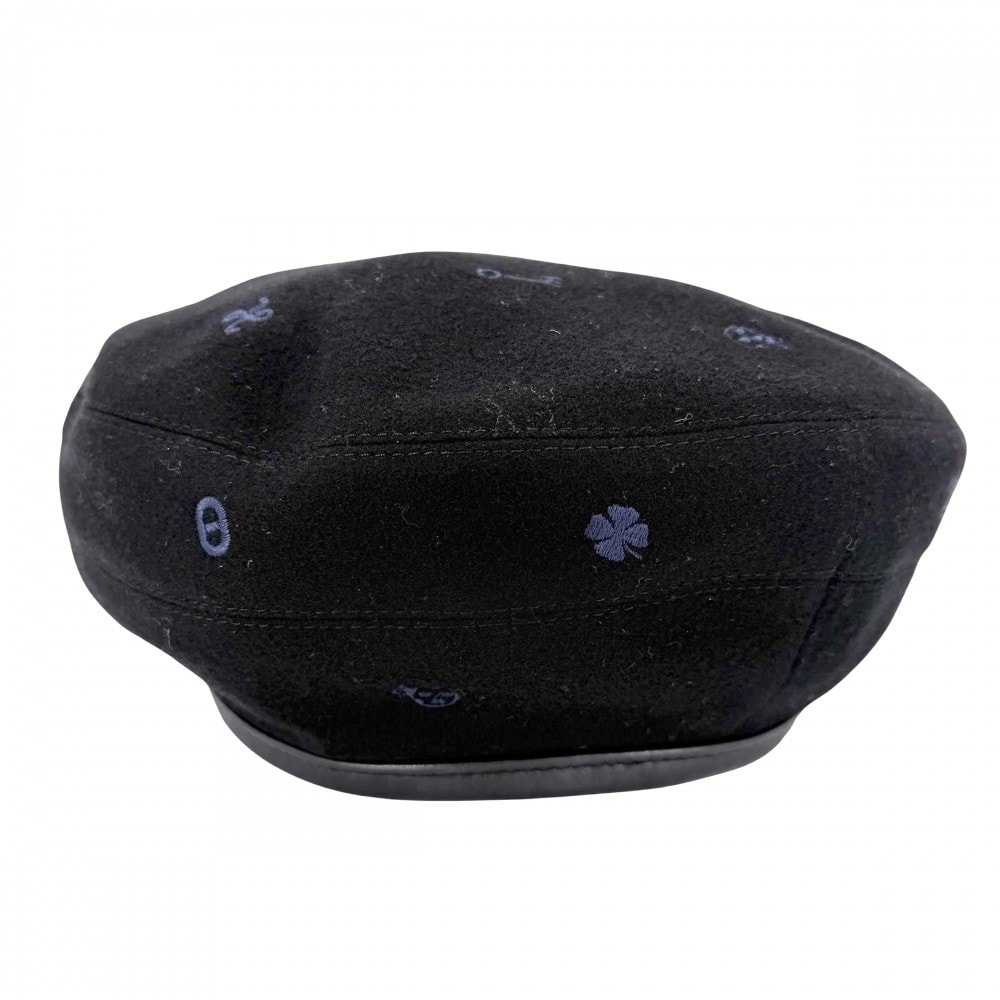 HERMES エルメス ベレー帽 サントノーレチャーム 帽子 ファッションアイテム 57サイズ H212010N カシミヤ    ネイビー 紺 レディース【中古品】