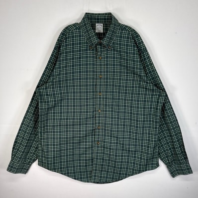 古着 ブルックスブラザーズ Brooks Brothers 長袖シャツ チェック SLIM FIT 胸ポケ XL グリーン系 マルチカラー メンズ