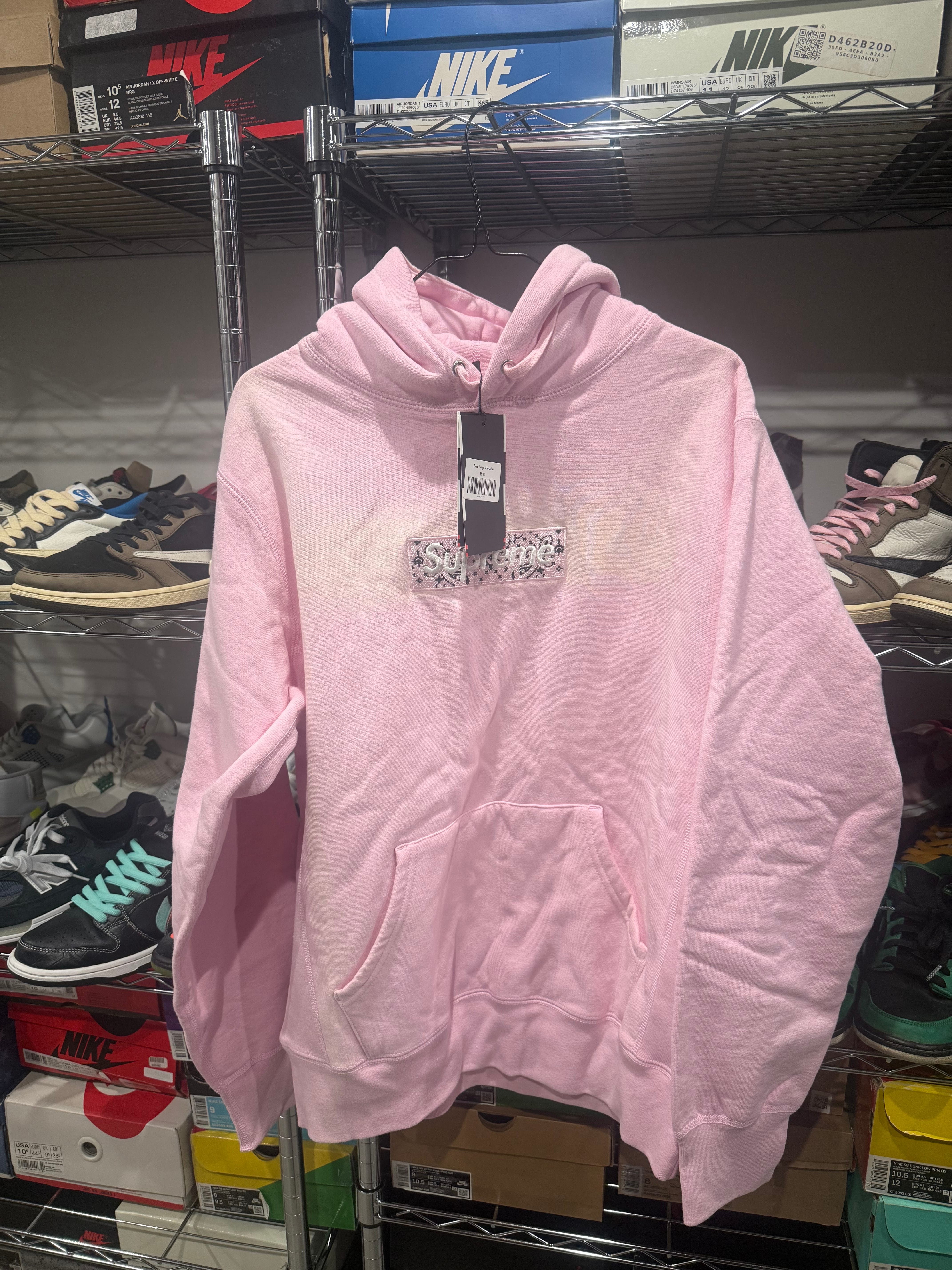 Supreme Bandana Box Logo Hooded Sweatshirt "Pink"