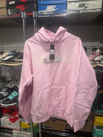 Supreme Bandana Box Logo Hooded Sweatshirt "Pink"