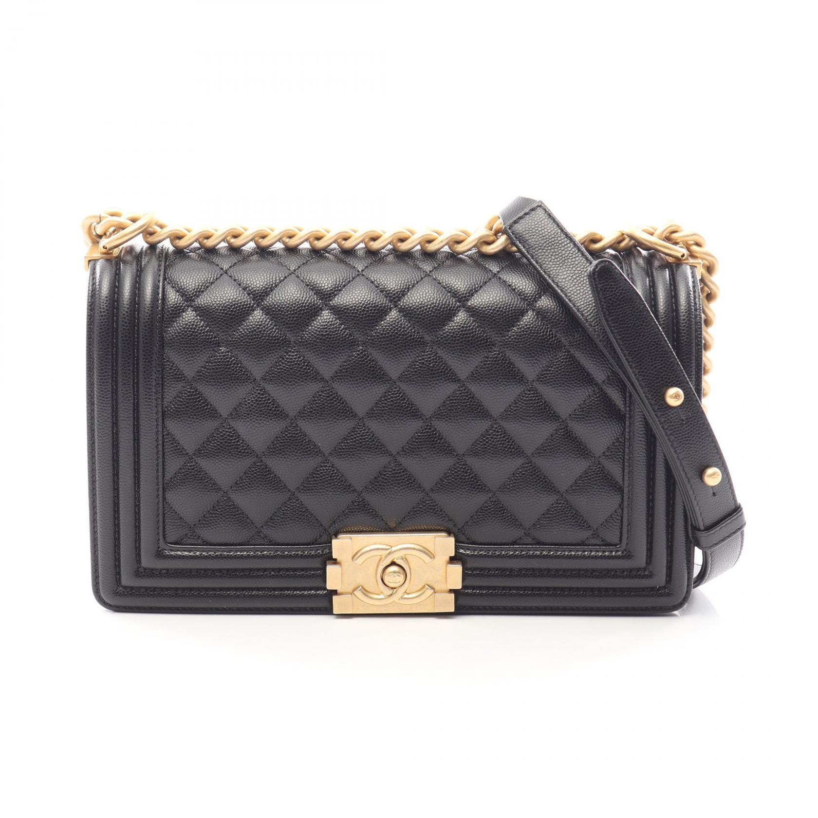 シャネル CHANEL ボーイシャネル ショルダーバッグ バッグ キャビアスキン(グレインドカーフ) レディース ブラック系 【中古】