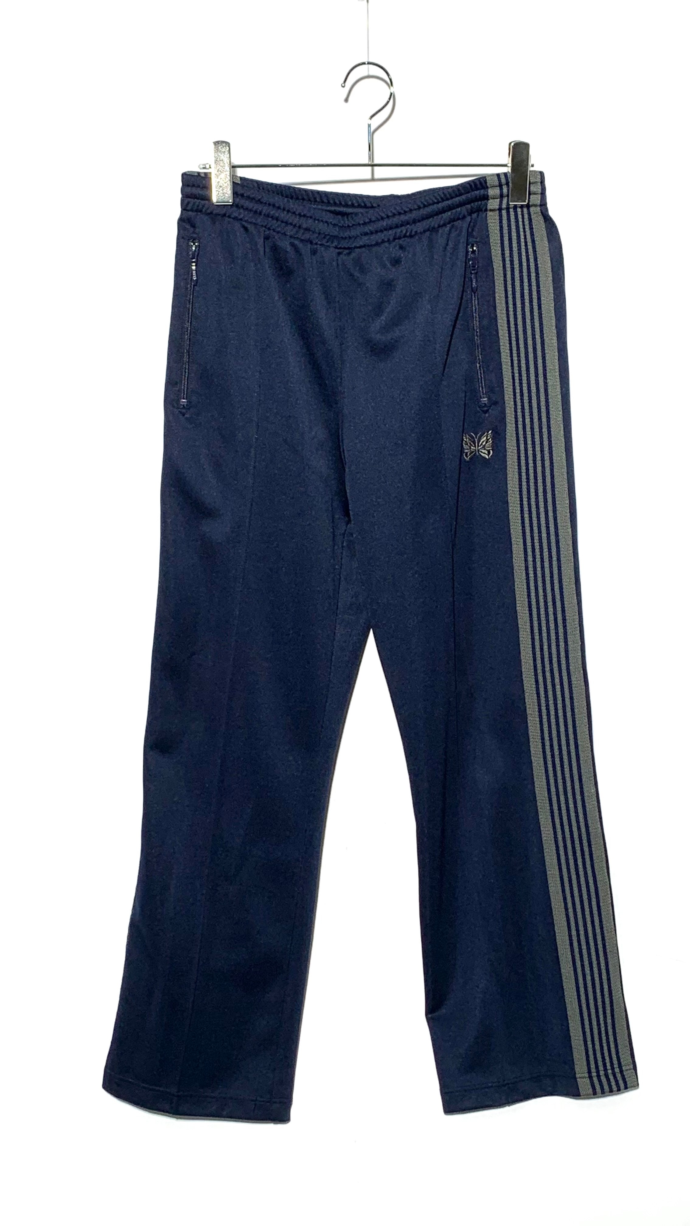 NEEDLES Track Pant Poly Smooth navy×gray 21AW