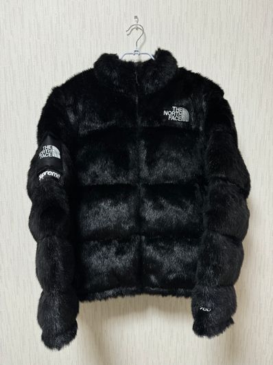 Supreme x The North Face Faux Fur Nuptse Jacket "Black"