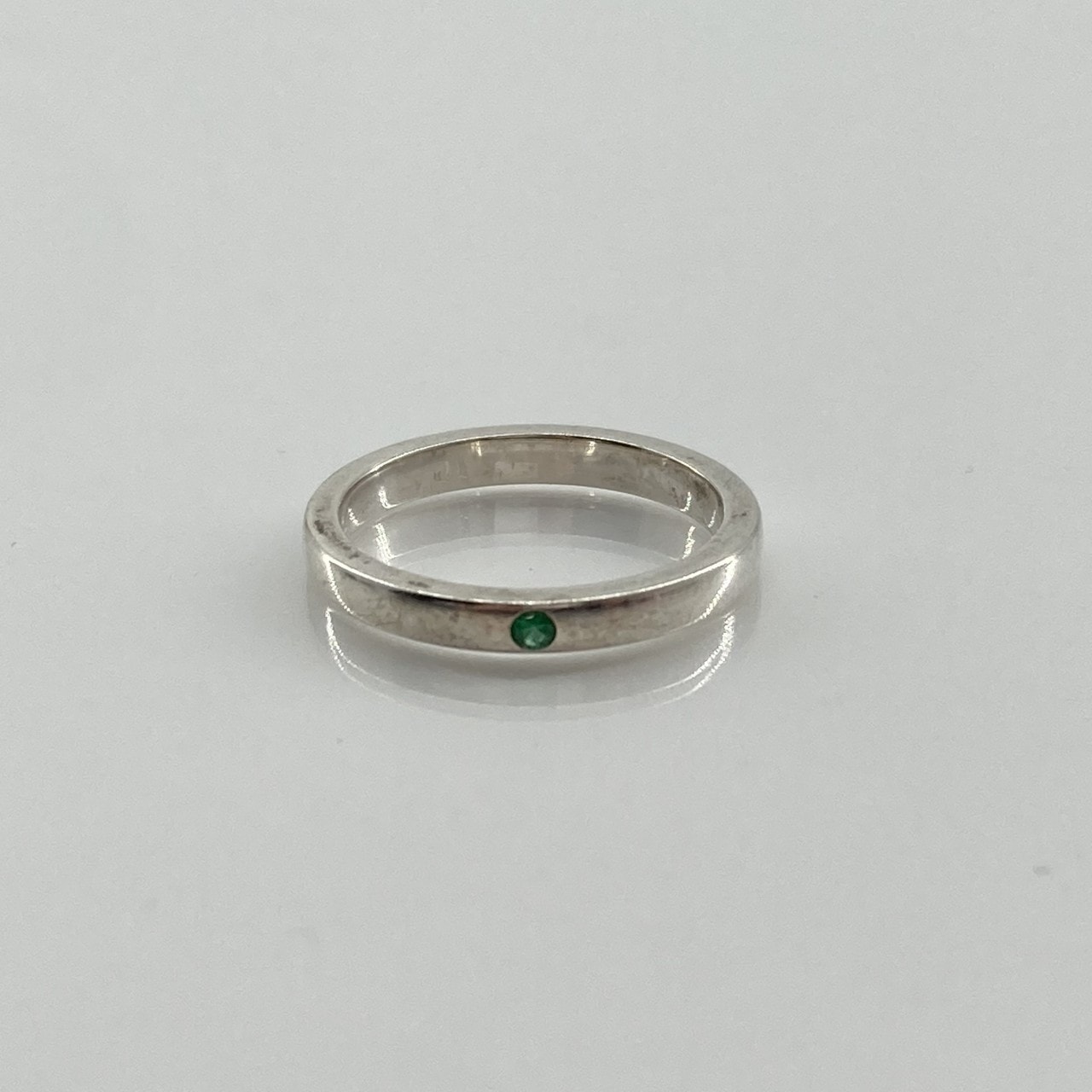 TIFFANY&Co.(ティファニー) スタッキング バンド エルサ ペレッティ #12号 Ag925 / エメラルド リング・指輪 2.49g シルバー×グリーン