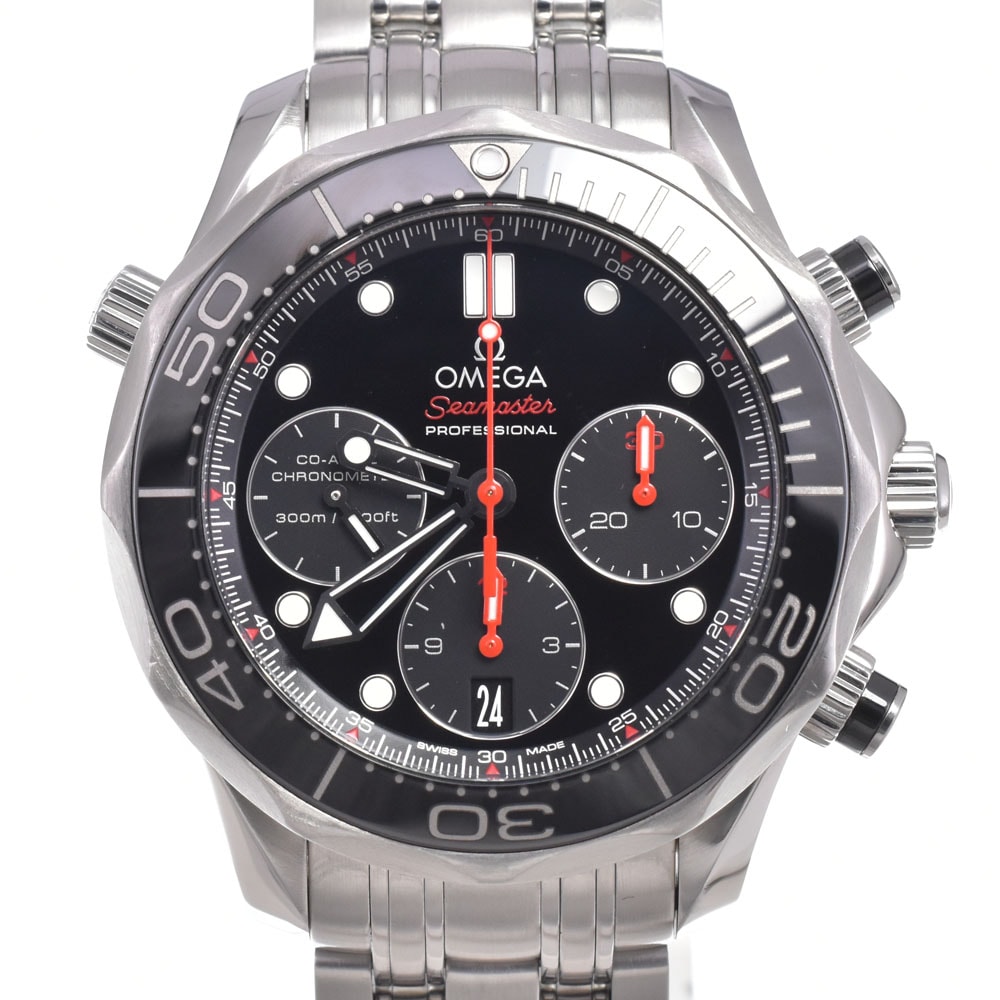 オメガ OMEGA 212.30.42.50.01.001 シーマスター ダイバー300m ブラック 自動巻き メンズ 美品 内箱・保証書付き 腕時計 L#150959
