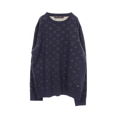 ルイ・ヴィトン LOUIS VUITTON ドロップニードルモノグラム ニット 衣料品 トップス レーヨン コットン メンズ ネイビー系 RM202Q TBV HIN44W 【中古】