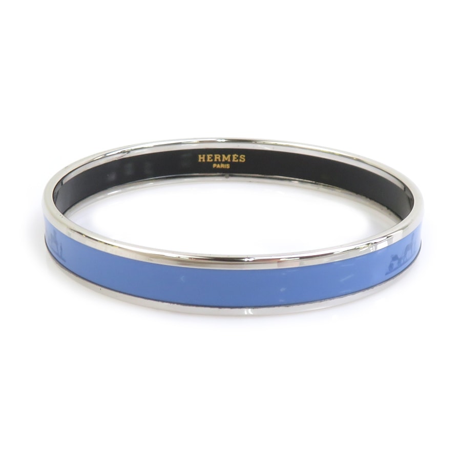 エルメス HERMES バングル ブレスレット エマイユ メタル/エナメル シルバー/ブルー レディース【中古】 e62049a