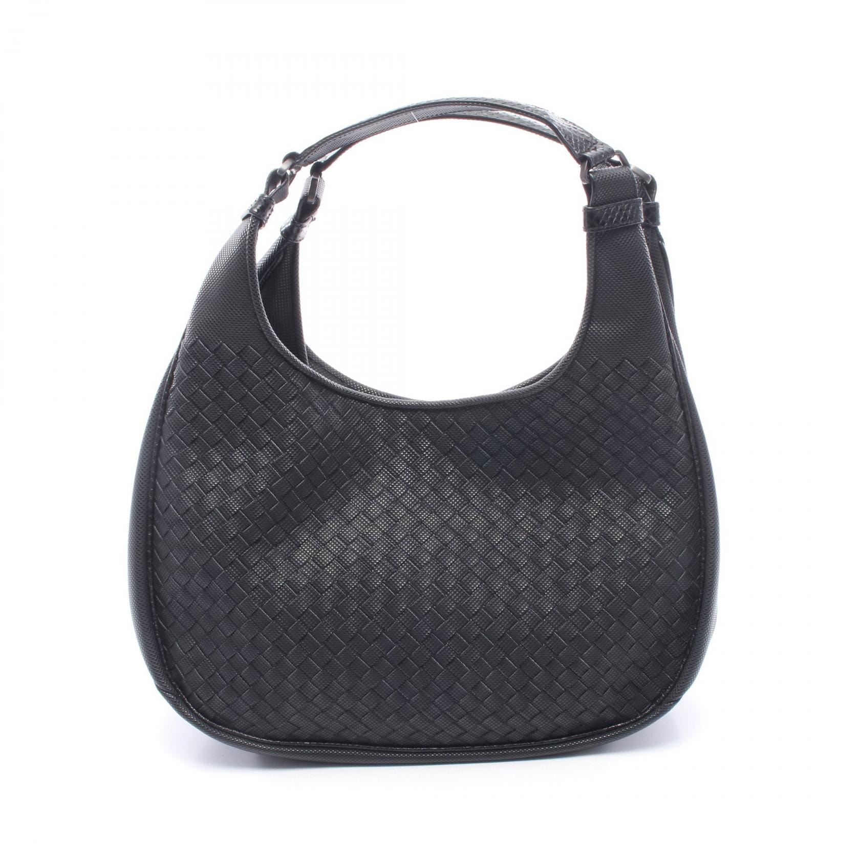 ボッテガヴェネタ BOTTEGA VENETA ミディアム カンパーナ イントレチャート ショルダーバッグ バッグ レザー レディース ブラック系 【中古】
