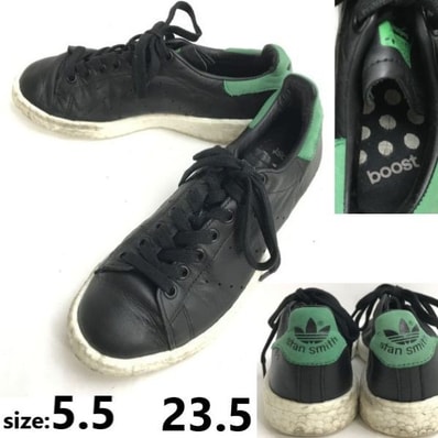 Adidas Originals STAN SMITH BOOST/アディダス★ローカットスニーカー【5.5/23.5/black黒】トレフォイル/sneakers/Shoes/trainers◆sE-175