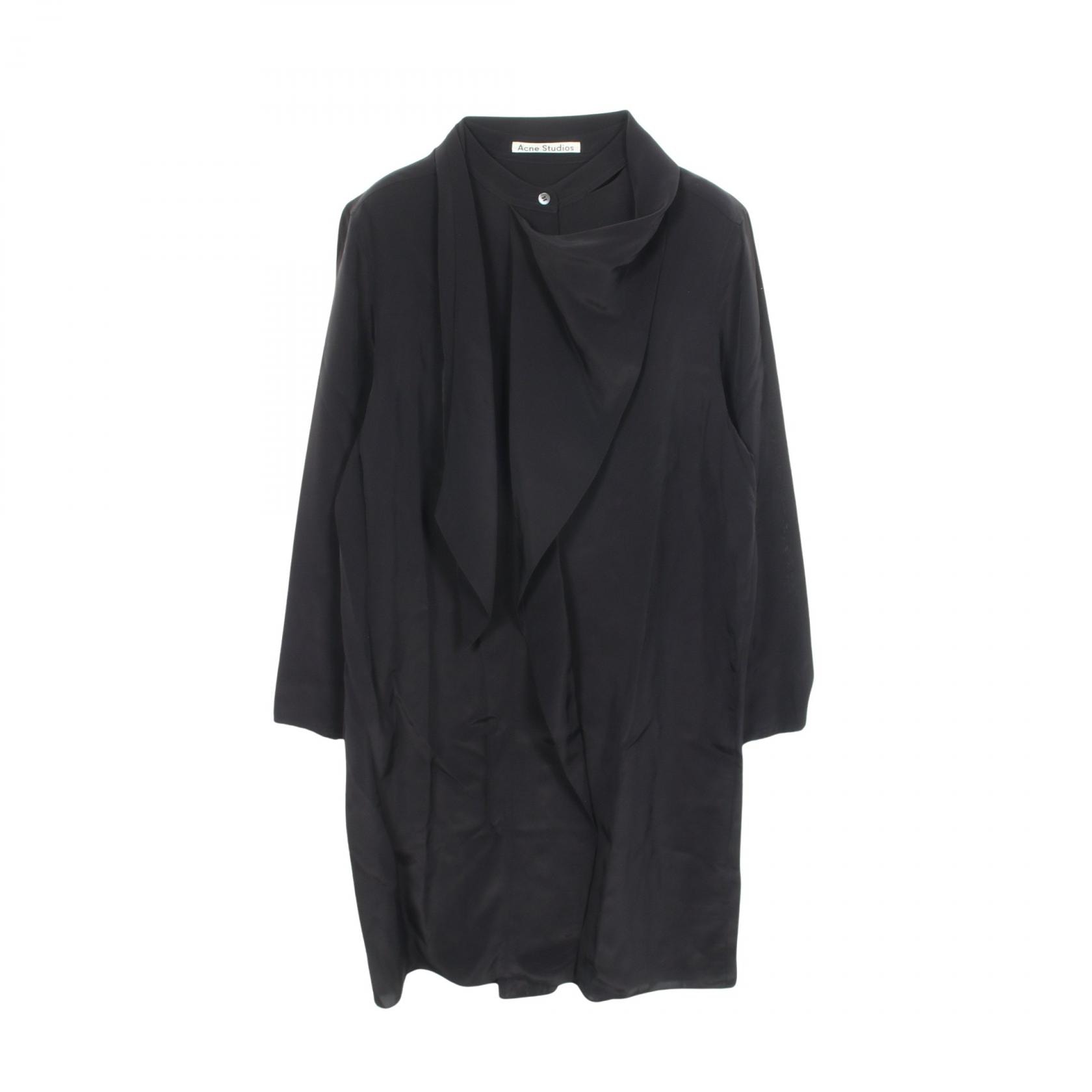 アクネストゥディオズ ACNE STUDIOS ボウタイ 長袖 ワンピース 衣料品 トップス レーヨン レディース ブラック系 【中古】