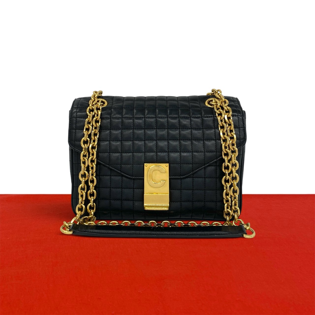 CELINE セリーヌ Cセー レザー ショルダーバッグ ブラック
 25420