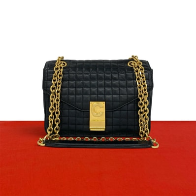 CELINE セリーヌ Cセー レザー ショルダーバッグ ブラック
25420