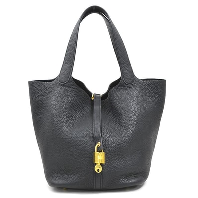 エルメス HERMES ハンドバッグ ピコタンロックMM 22 トリヨンクレマンス ブラック ゴールド レディース【中古】 90287k