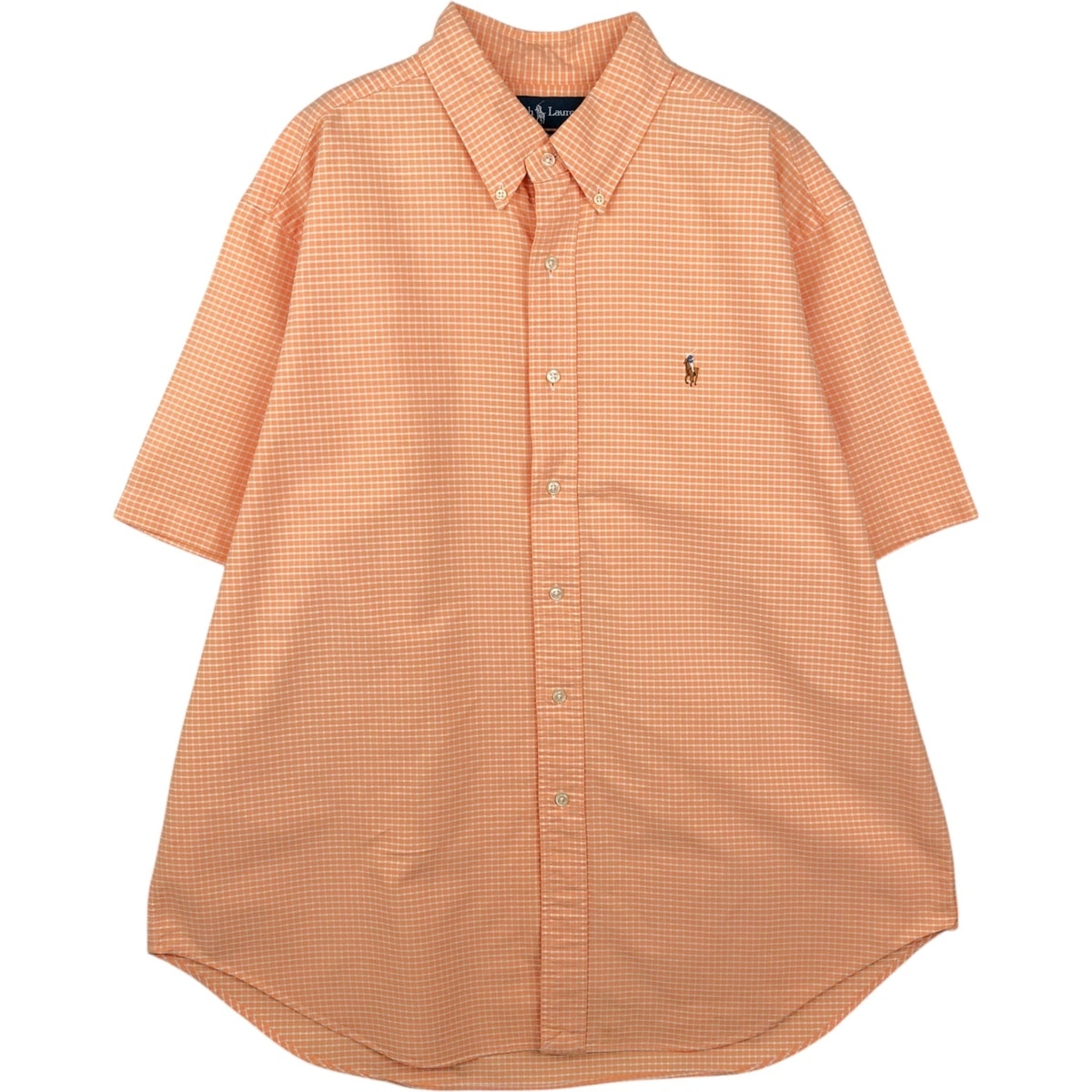 古着 ラルフローレン Ralph Lauren CLASSIC FIT ギンガムチェック 半袖 ボタンダウン チェックシャツ メンズXL相当/eaa641187