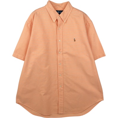 古着 ラルフローレン Ralph Lauren CLASSIC FIT ギンガムチェック 半袖 ボタンダウン チェックシャツ メンズXL相当/eaa641187