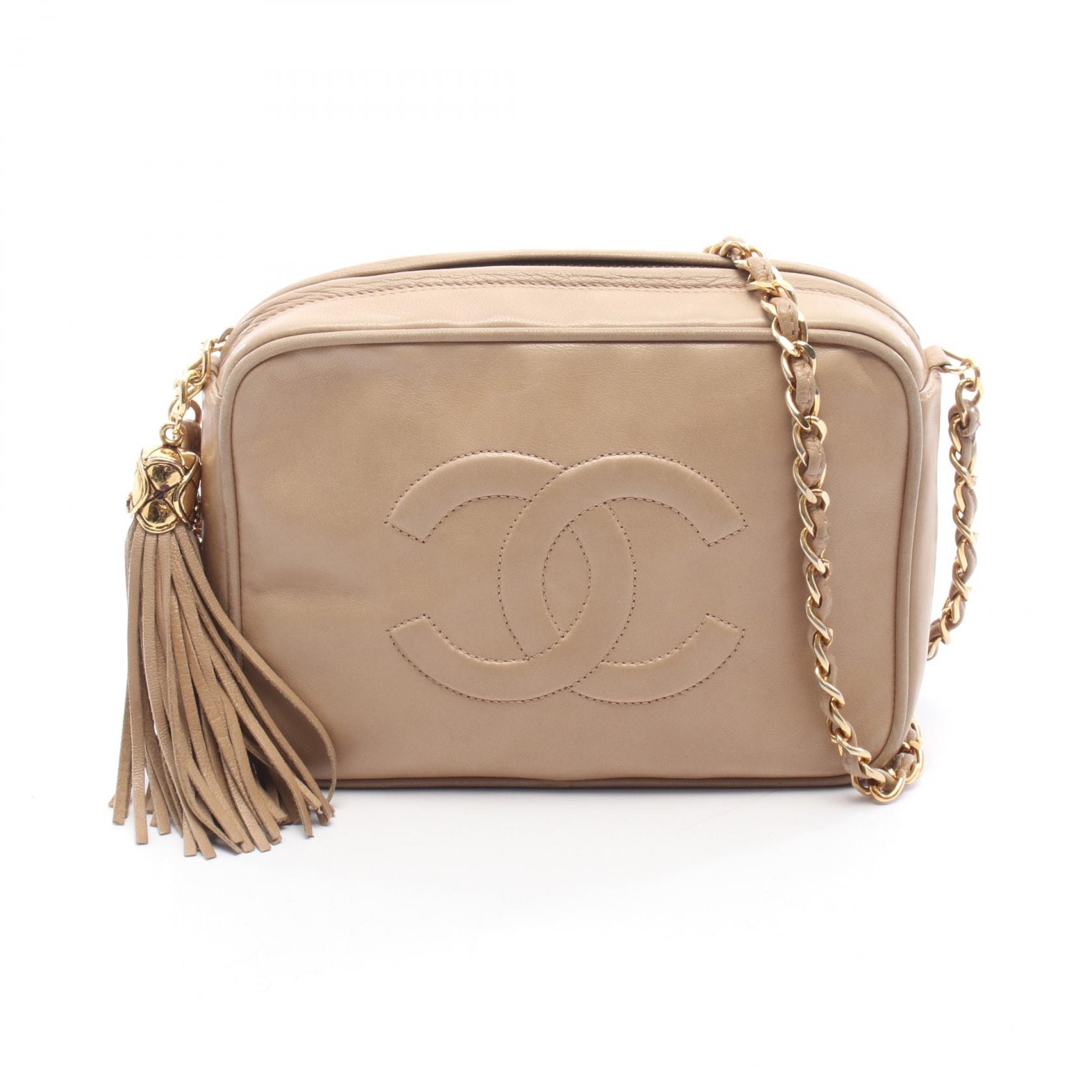 シャネル CHANEL ショルダーバッグ バッグ ラムスキン(羊革) レディース ベージュ系 【中古】